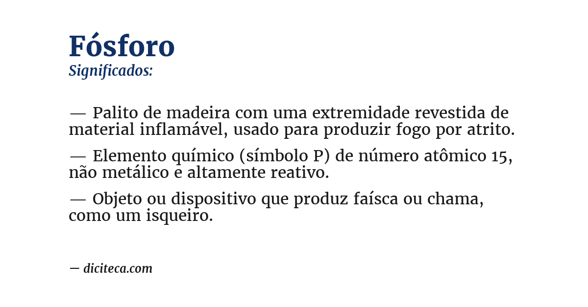 Significado de fósforo