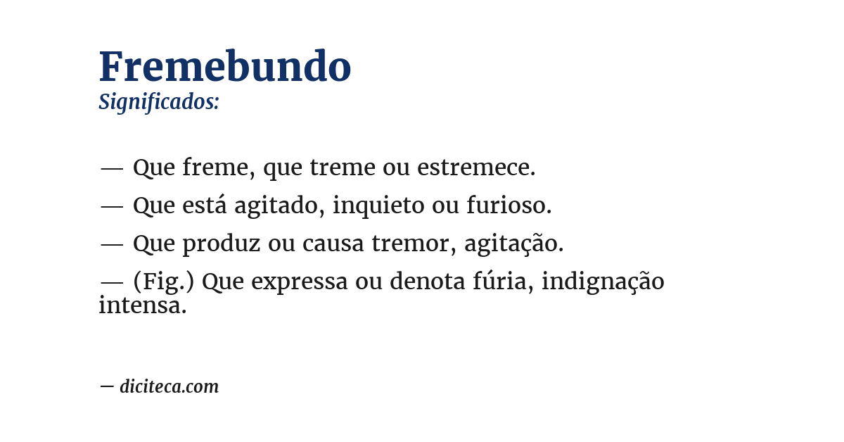 Significado de fremebundo