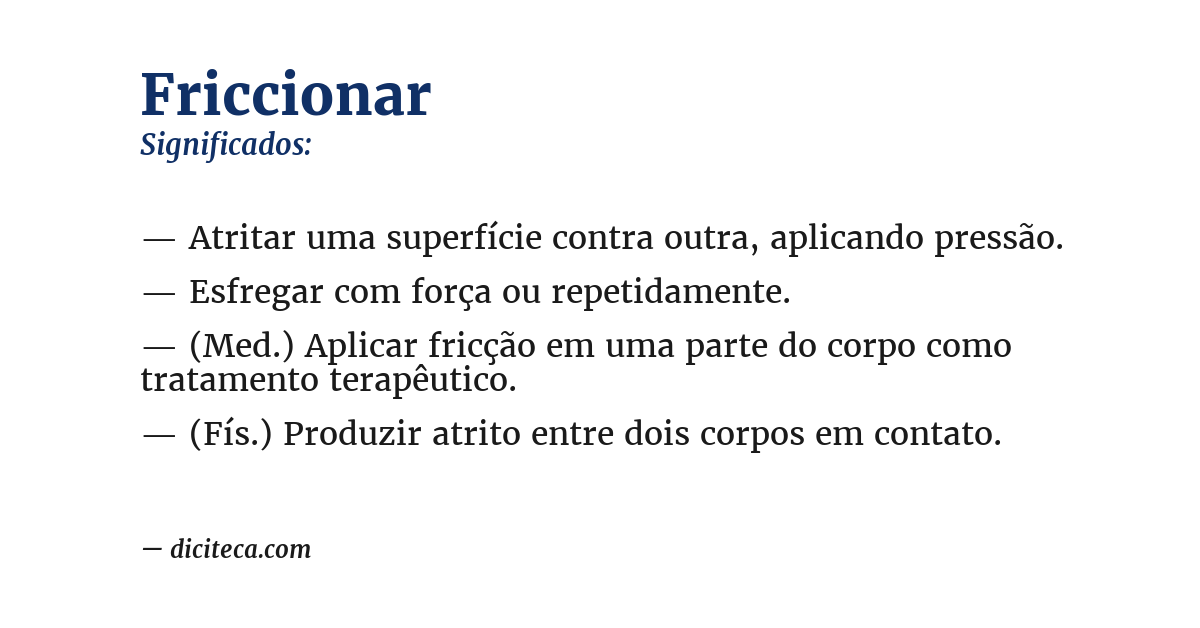 Significado de friccionar
