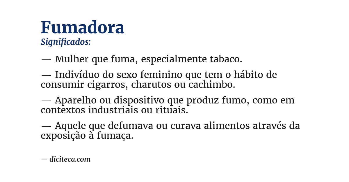 Significado de fumadora