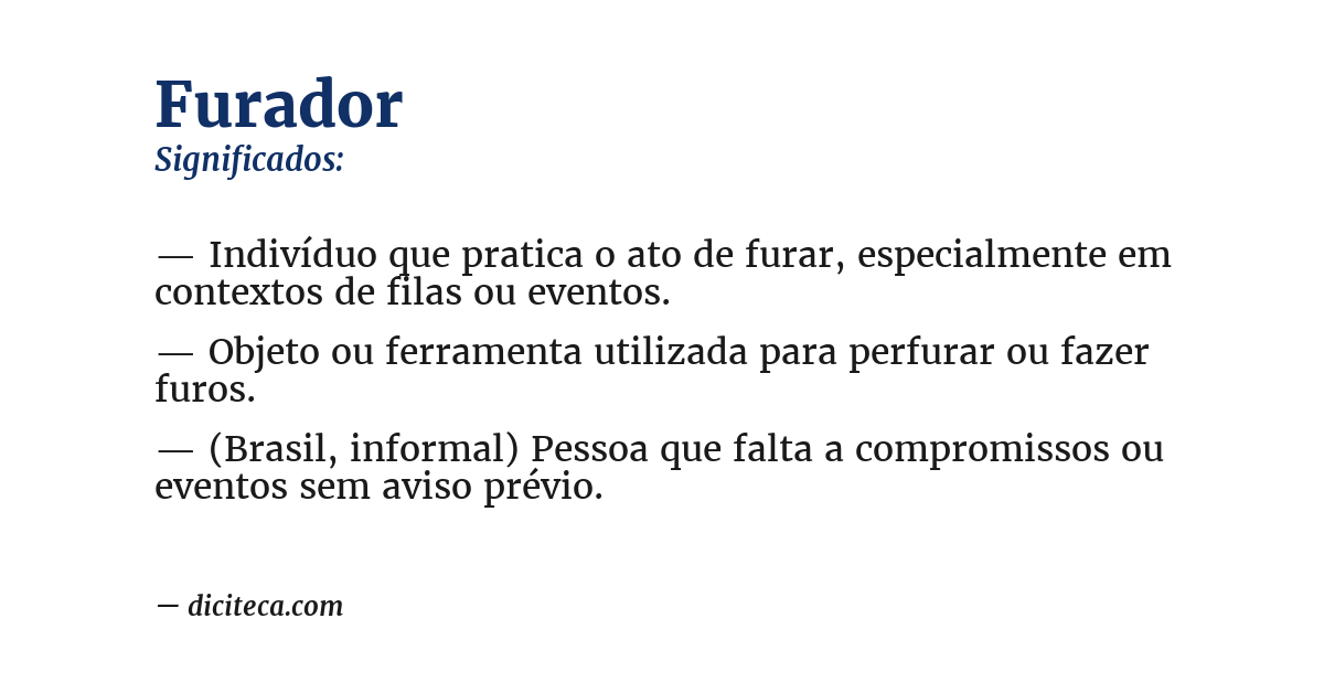 Significado de furador