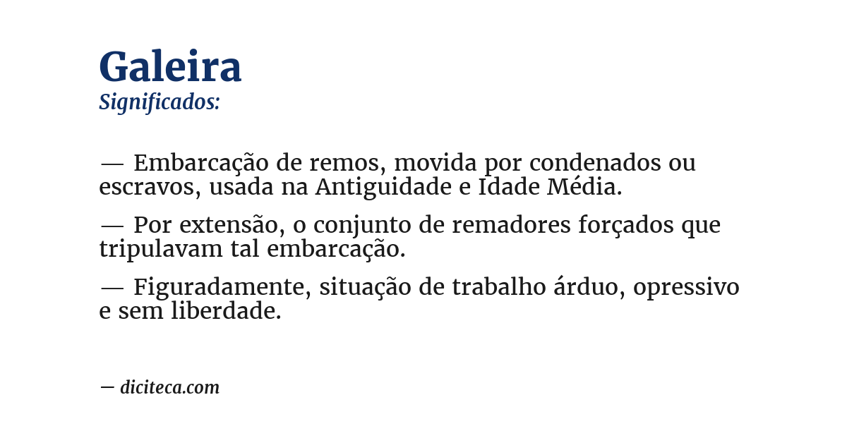 Significado de galeira