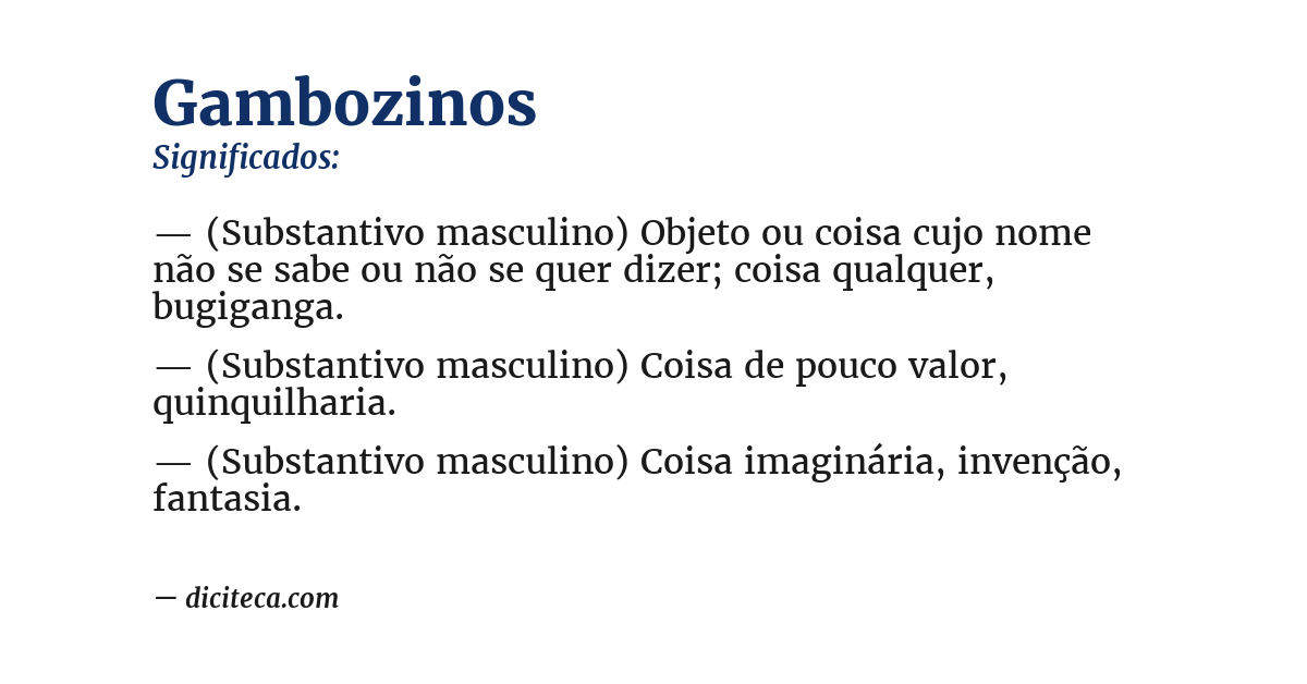 Significado de gambozinos