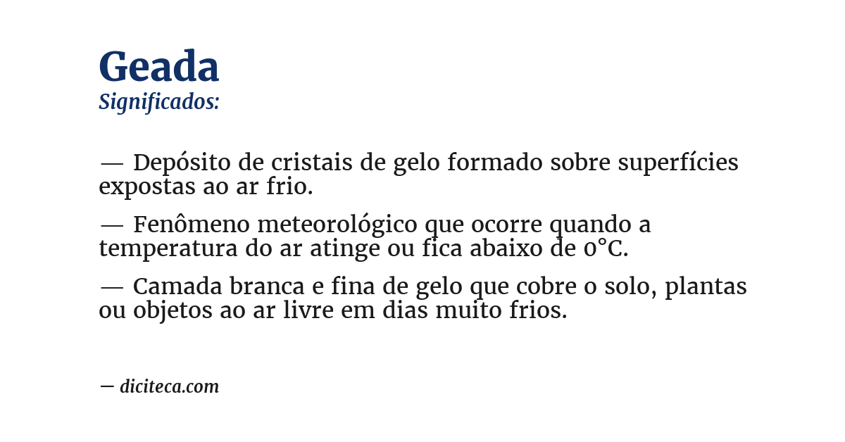 Significado de geada