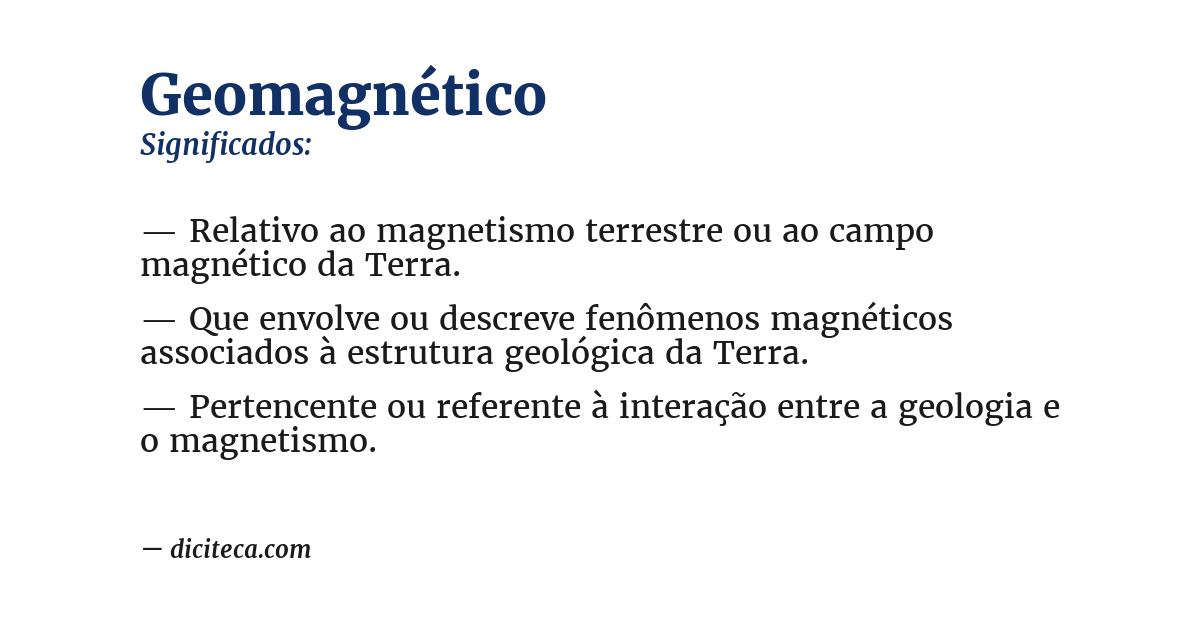 Significado de geomagnético