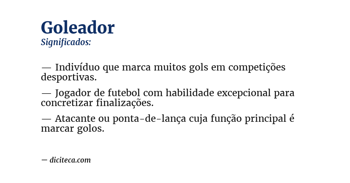 Significado de goleador