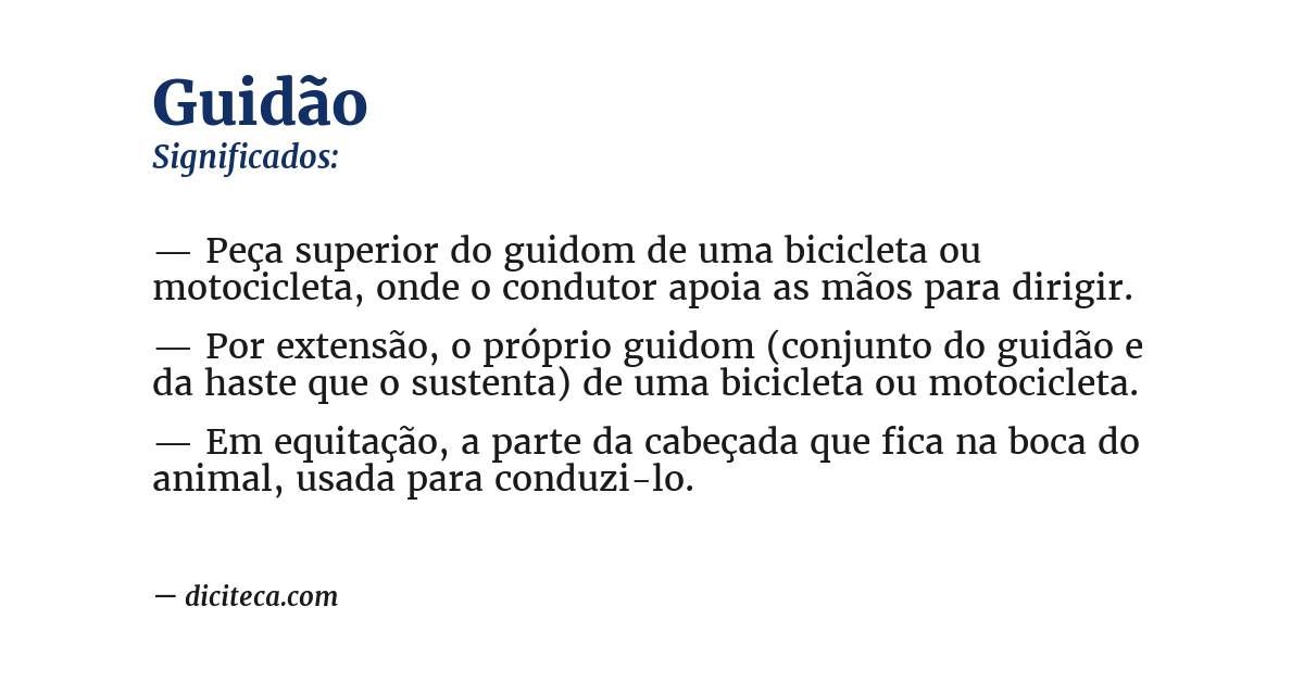 Significado de guidão