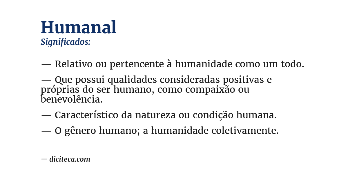 Significado de humanal