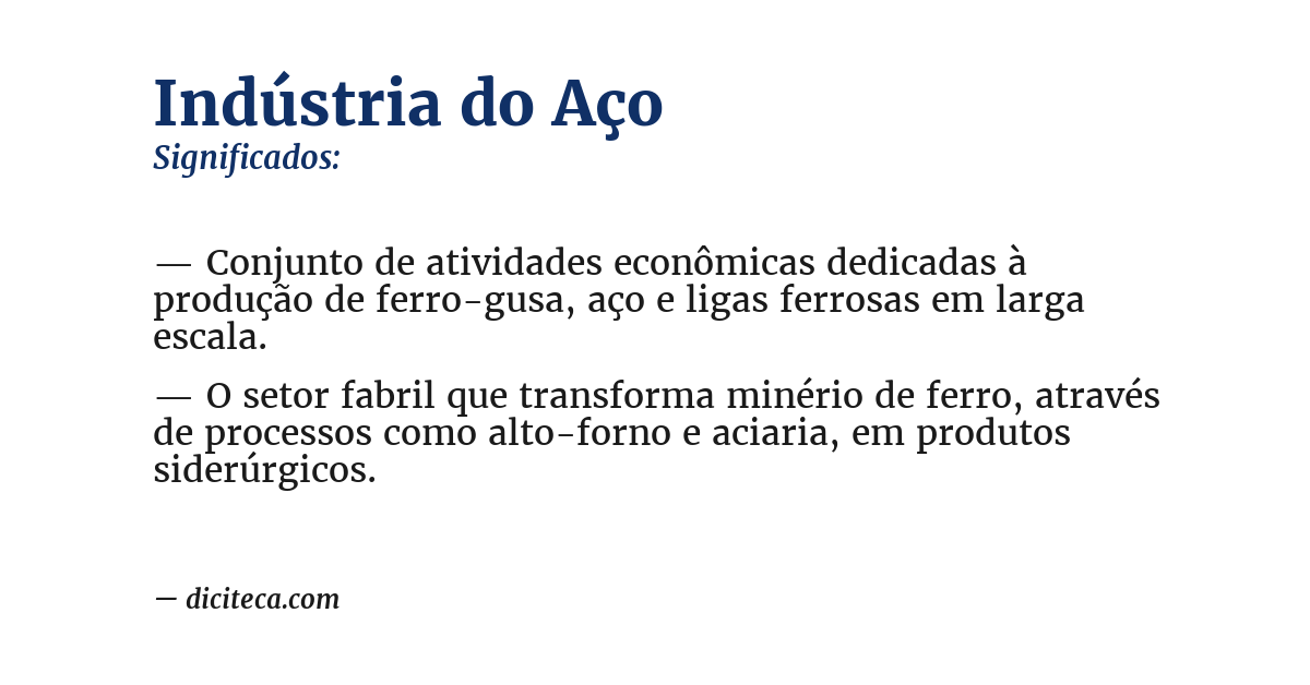 Significado de indústria do aço