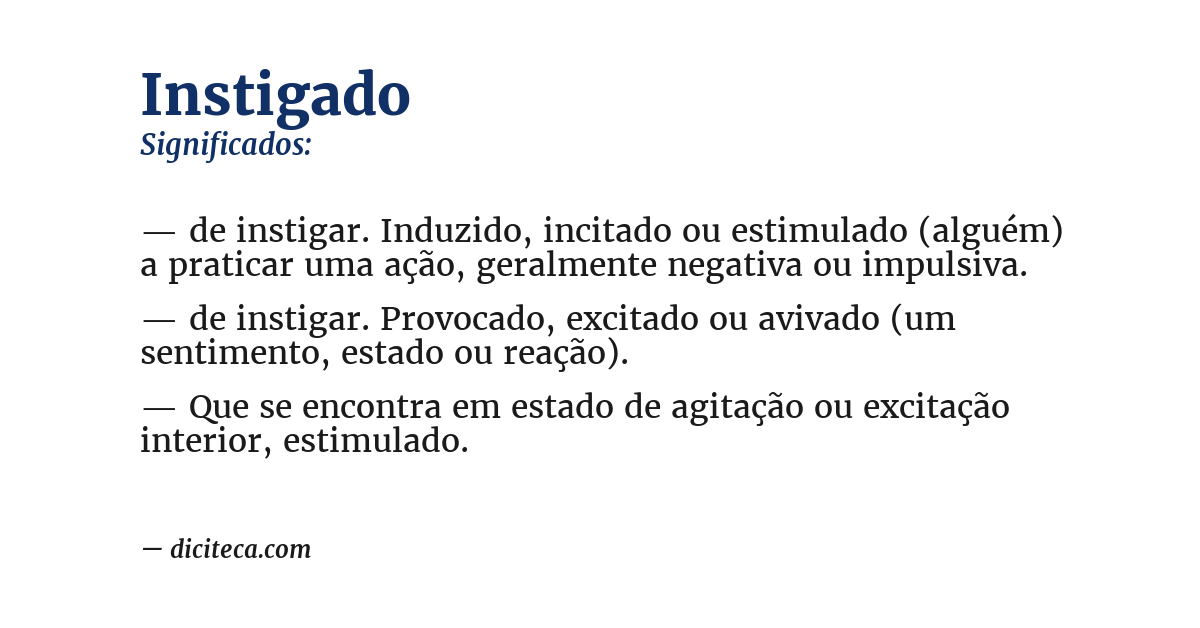 Significado de instigado