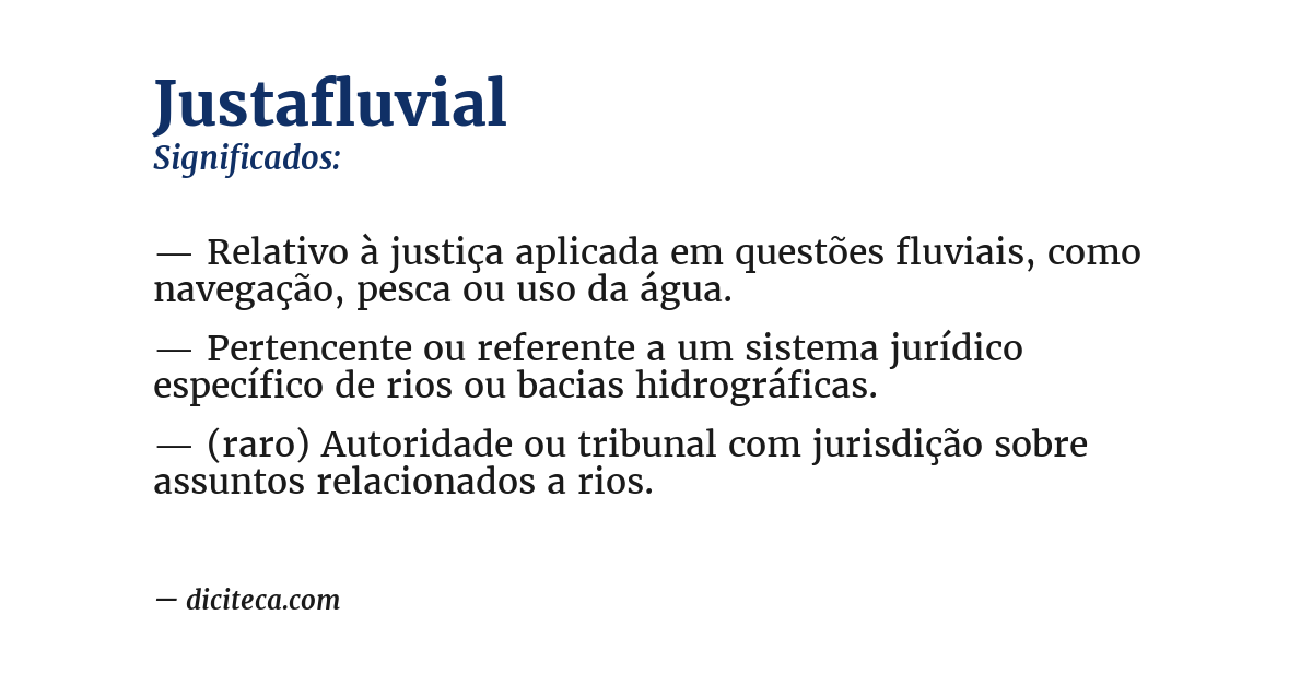 Significado de justafluvial