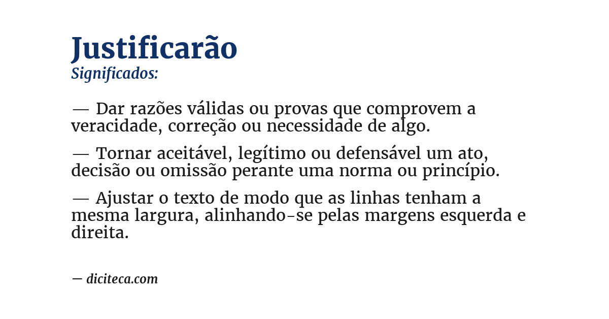 Significado de justificarão