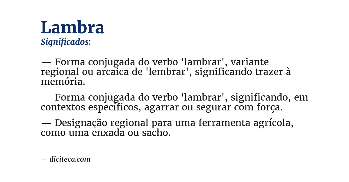Significado de lambra