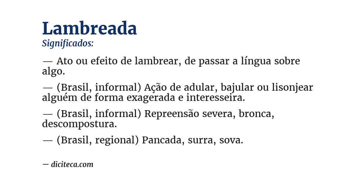 Significado de lambreada