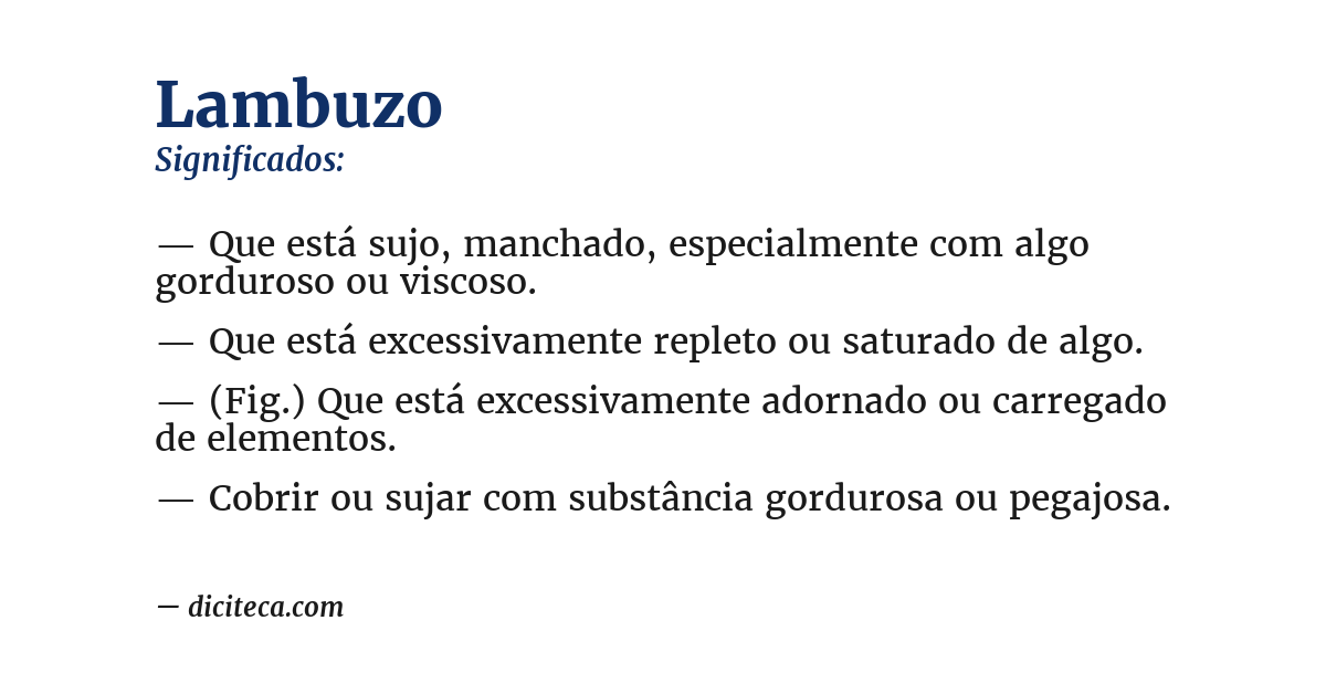 Significado de lambuzo