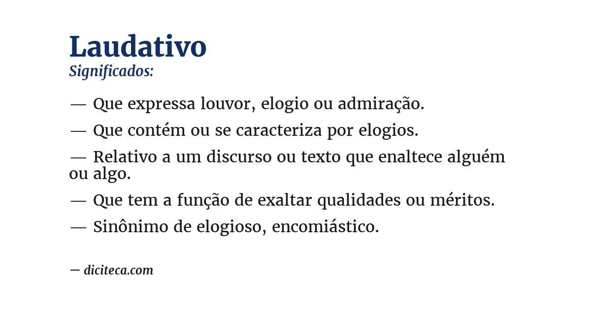 Significado de laudativo
