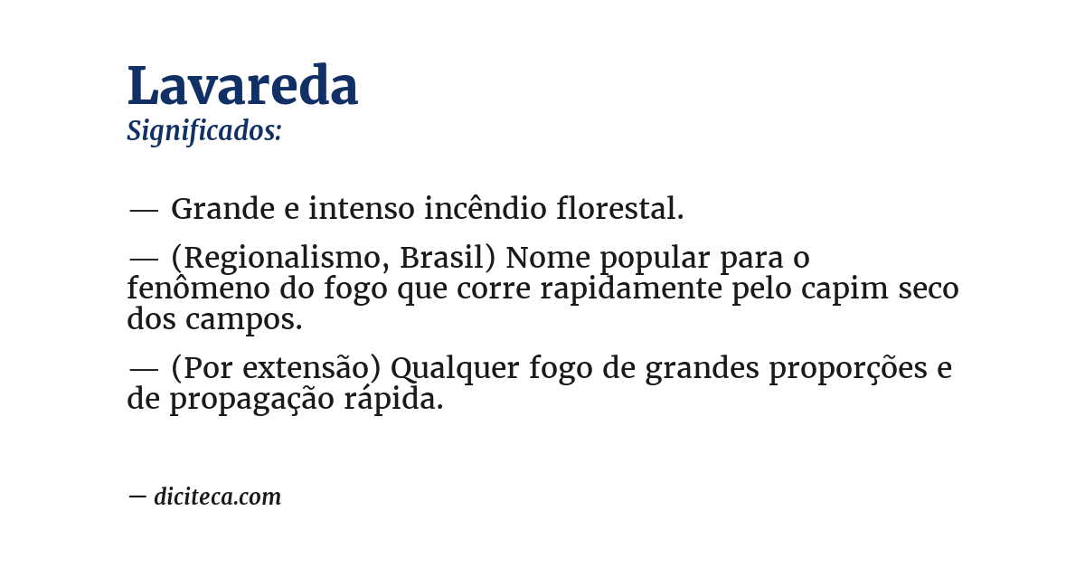 Significado de lavareda