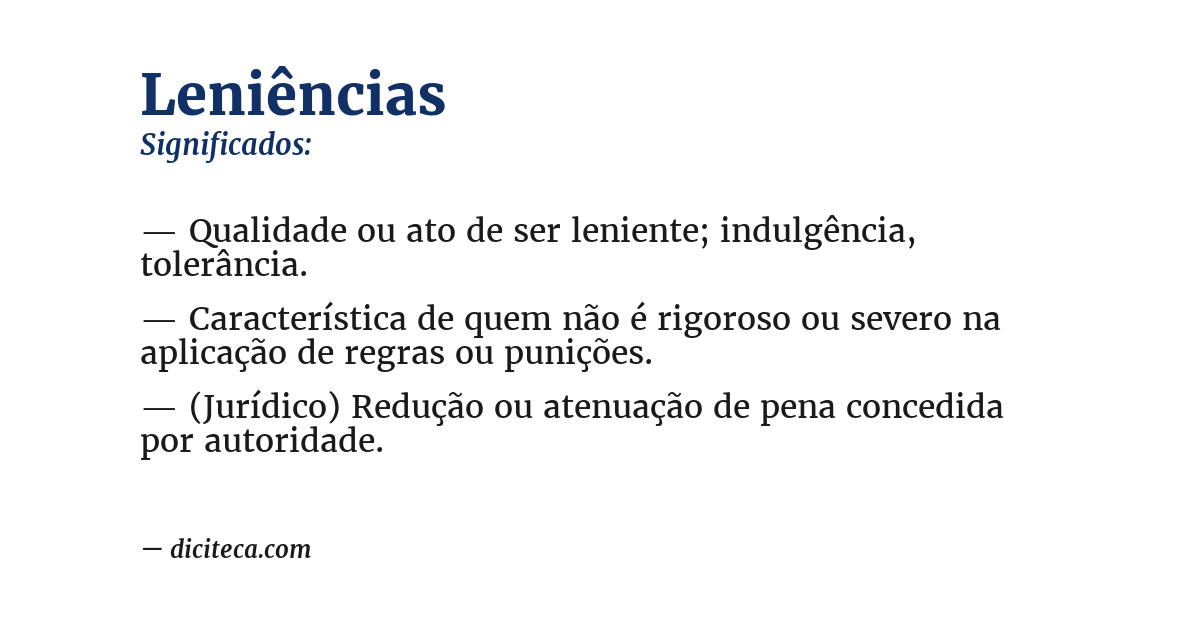 Significado de leniências