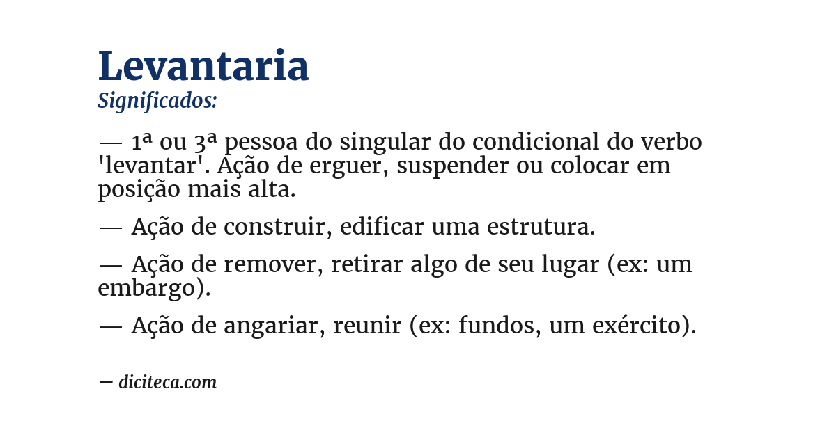 Significado de levantaria