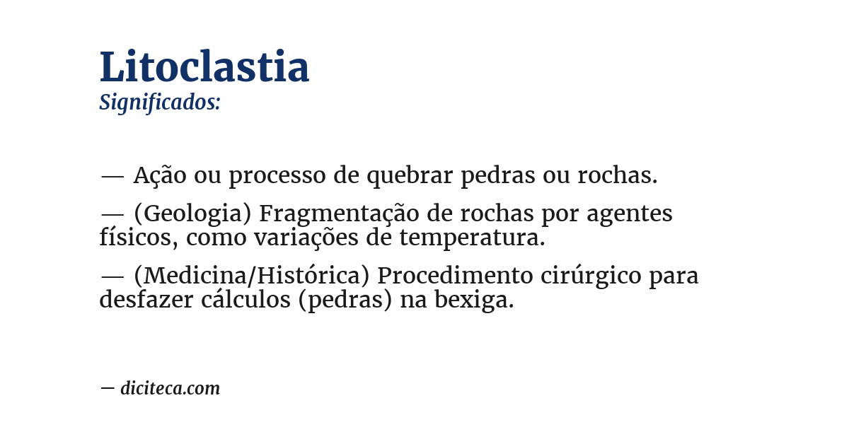 Significado de litoclastia