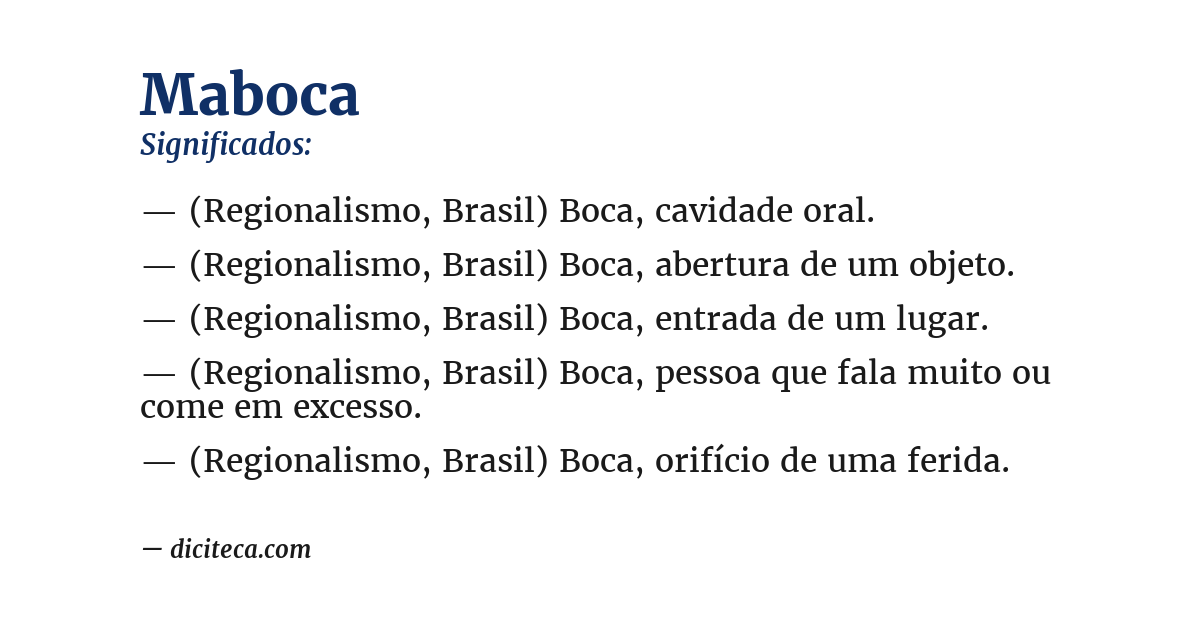 Significado de maboca