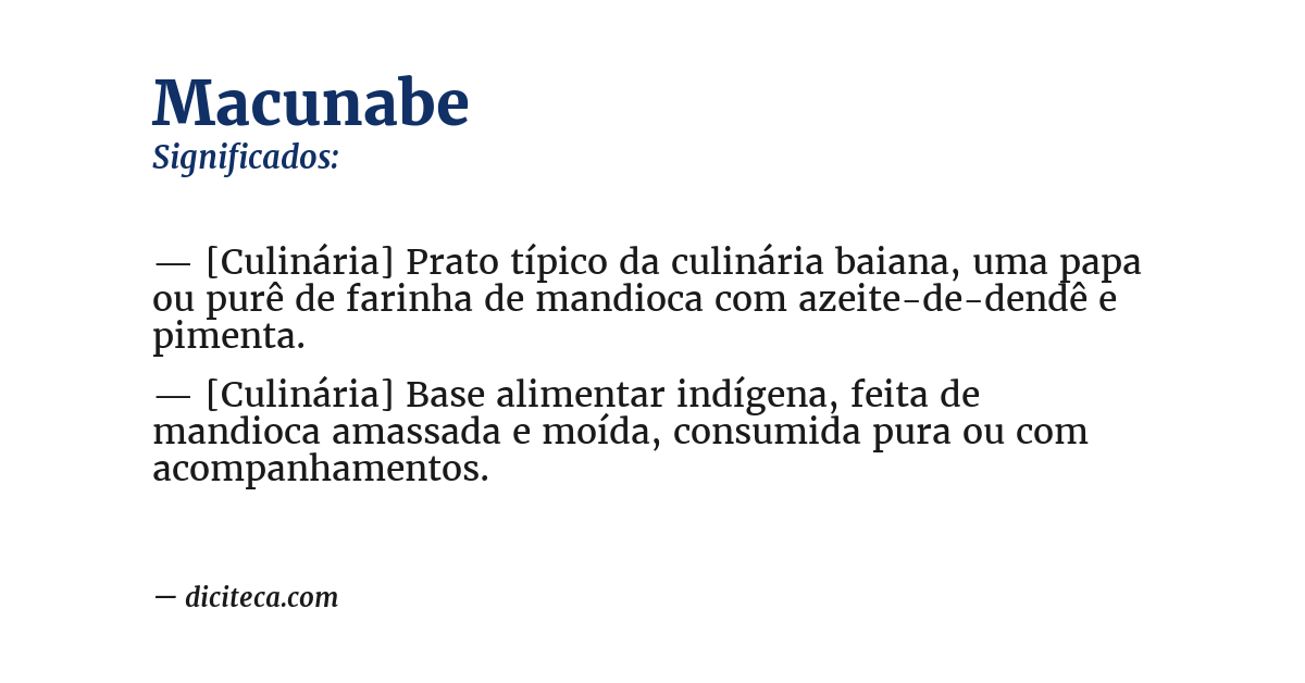 Significado de macunabe