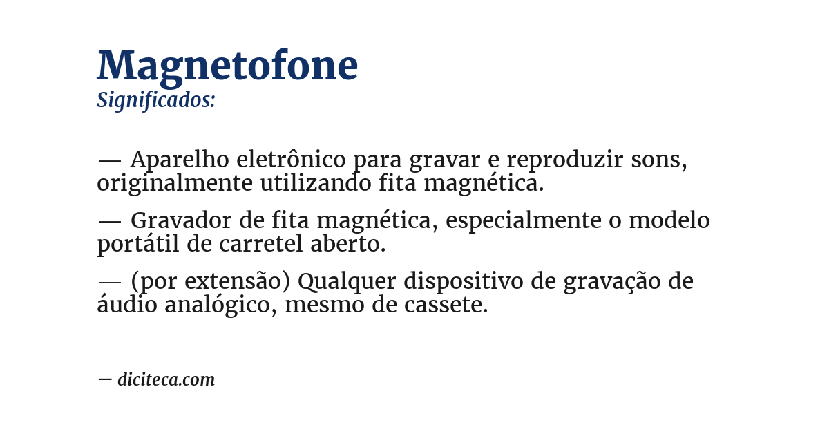Significado de magnetofone