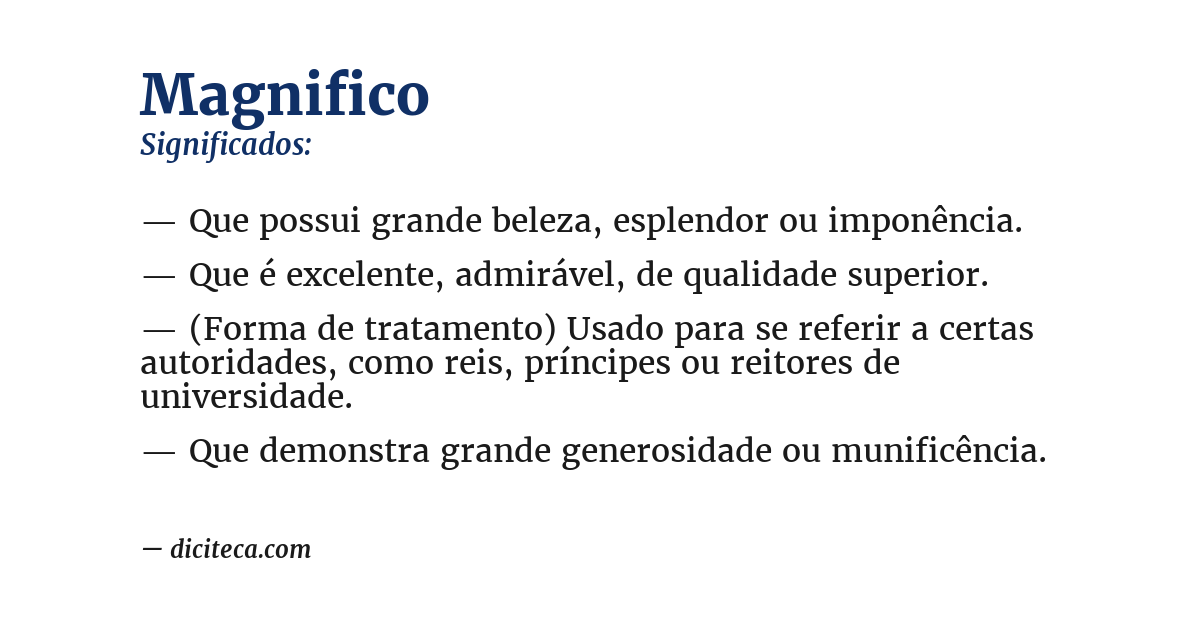 Significado de magnifico