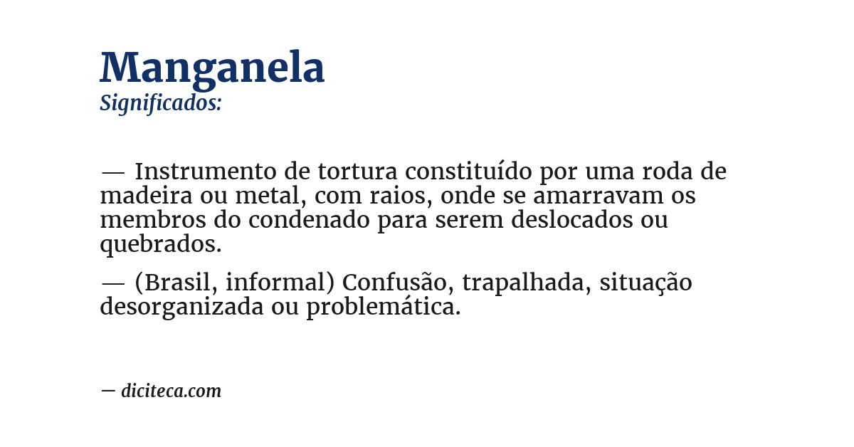 Significado de manganela
