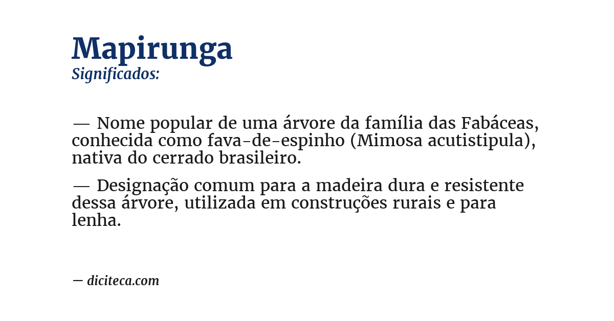 Significado de mapirunga