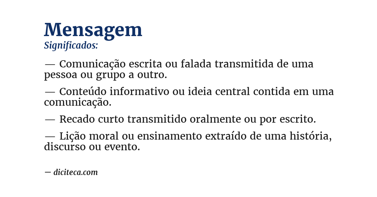 Significado de mensagem