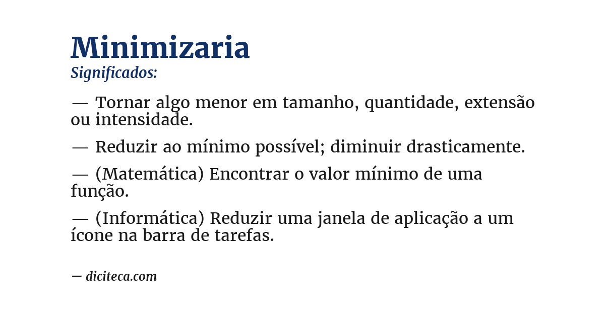 Significado de minimizaria