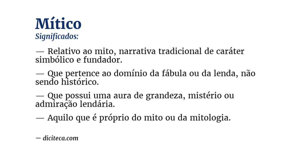 Significado de mítico