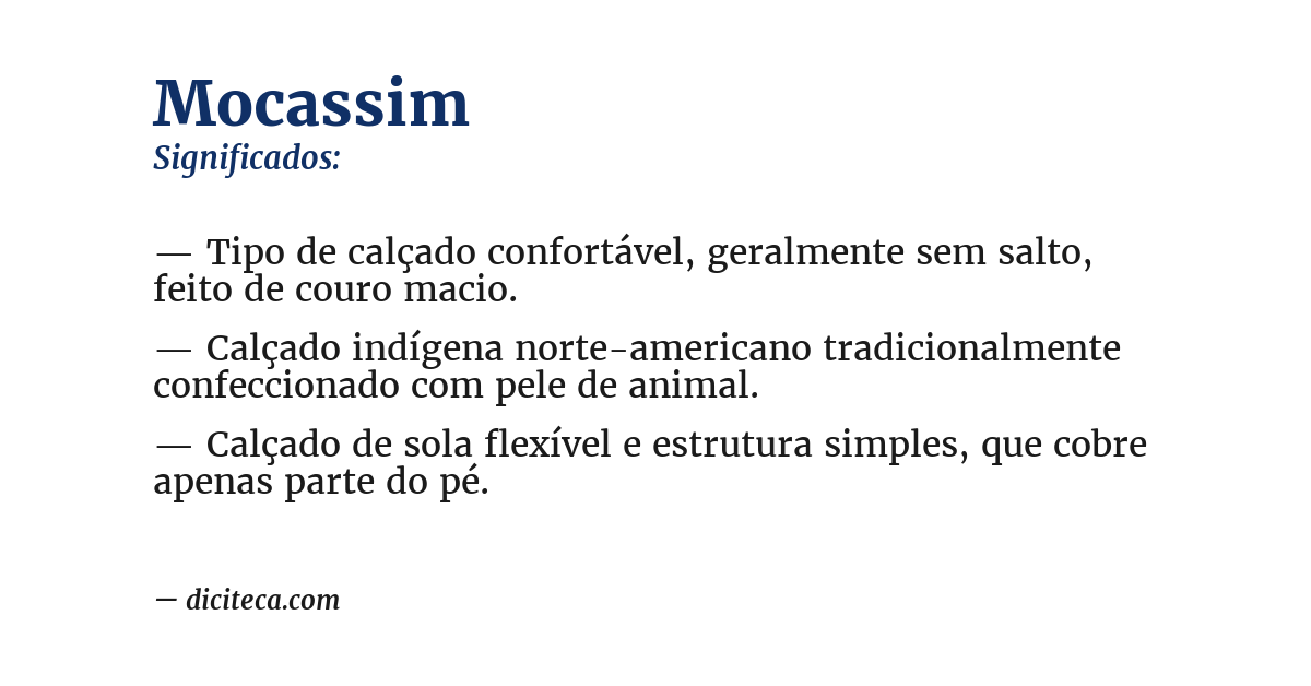 Significado de mocassim