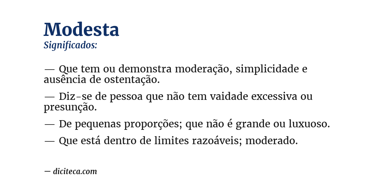 Significado de modesta