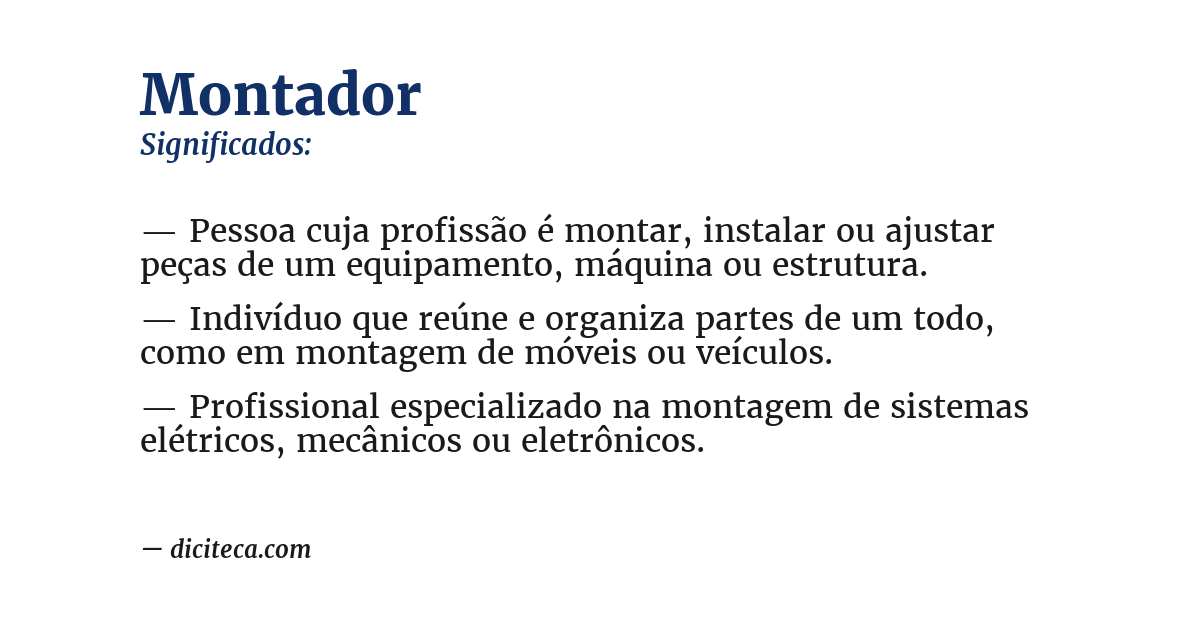Significado de montador