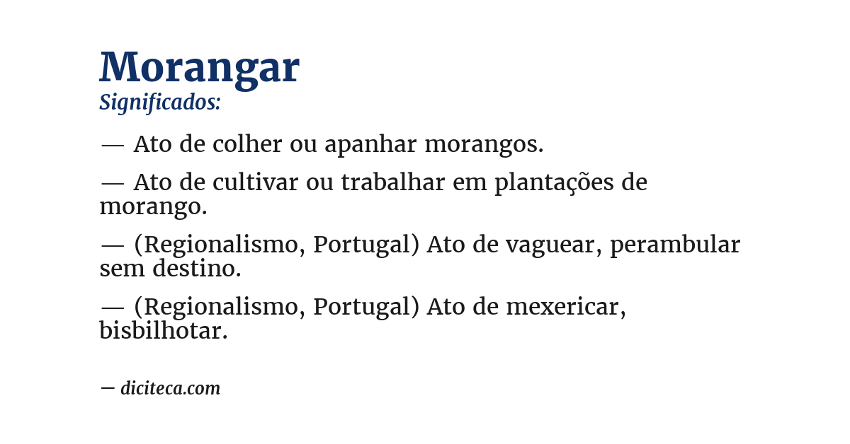 Significado de morangar