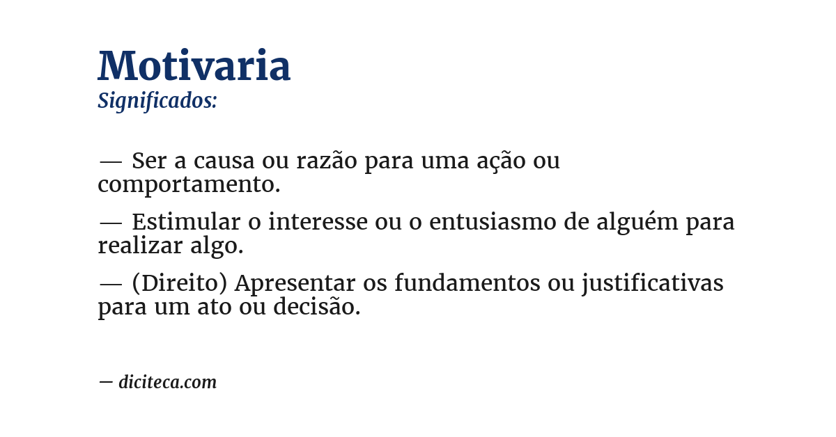 Significado de motivaria