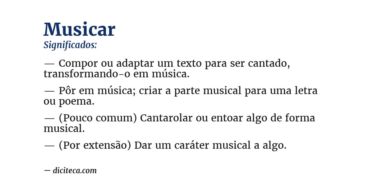 Significado de musicar