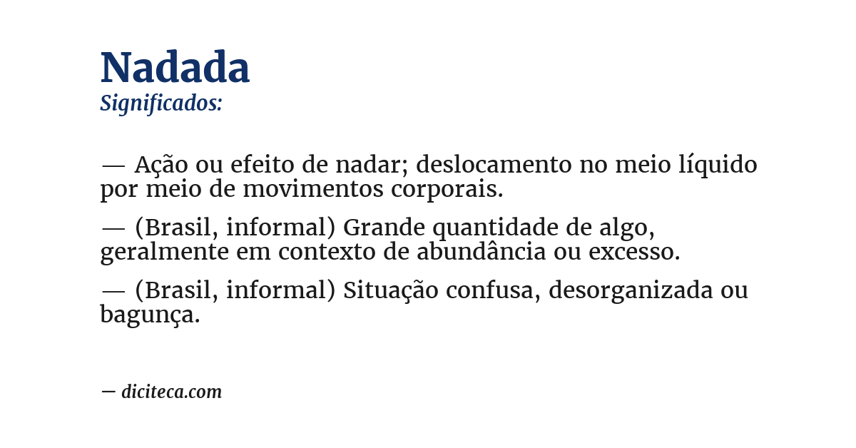 Significado de nadada