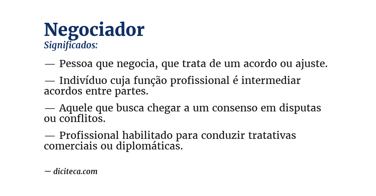 Significado de negociador