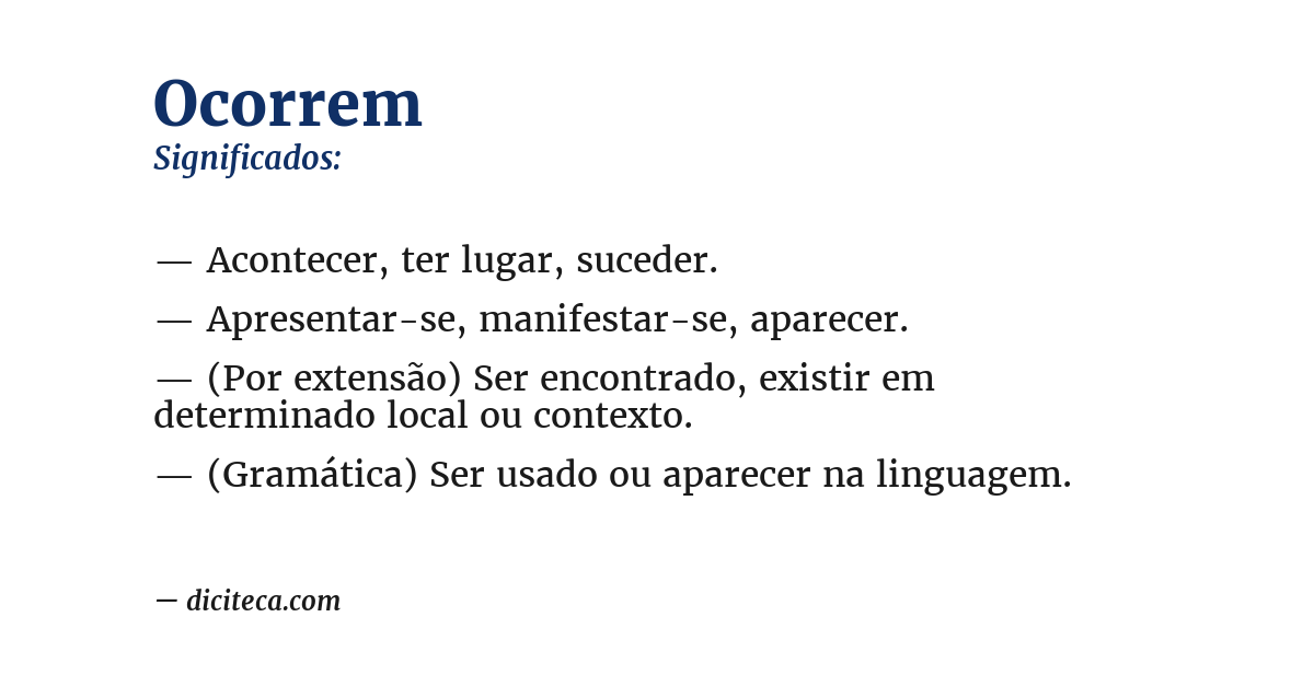 Significado de ocorrem