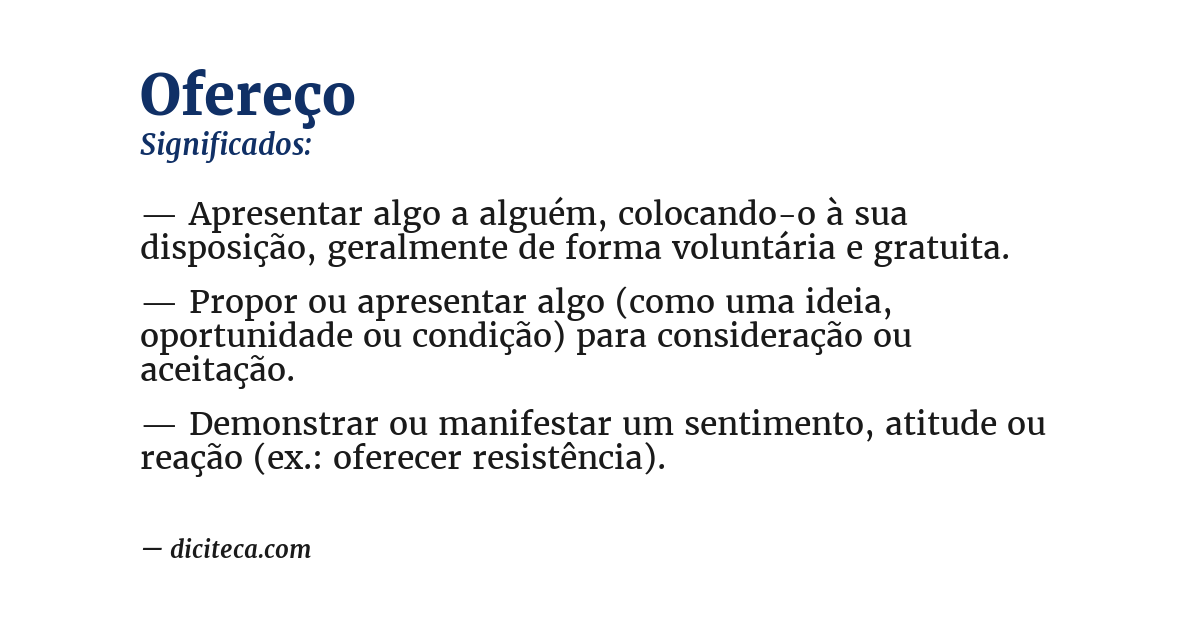 Significado de ofereço