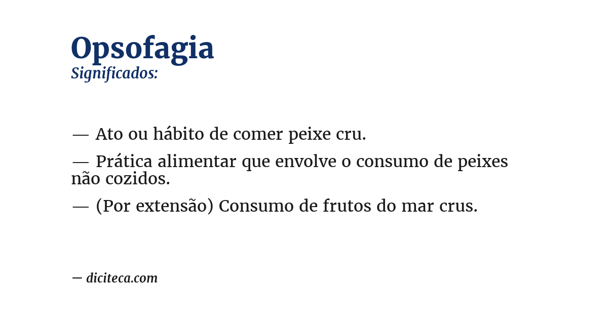 Significado de opsofagia