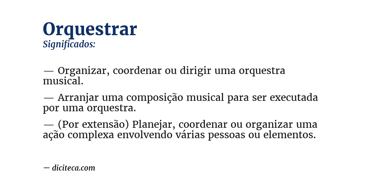 Significado de orquestrar