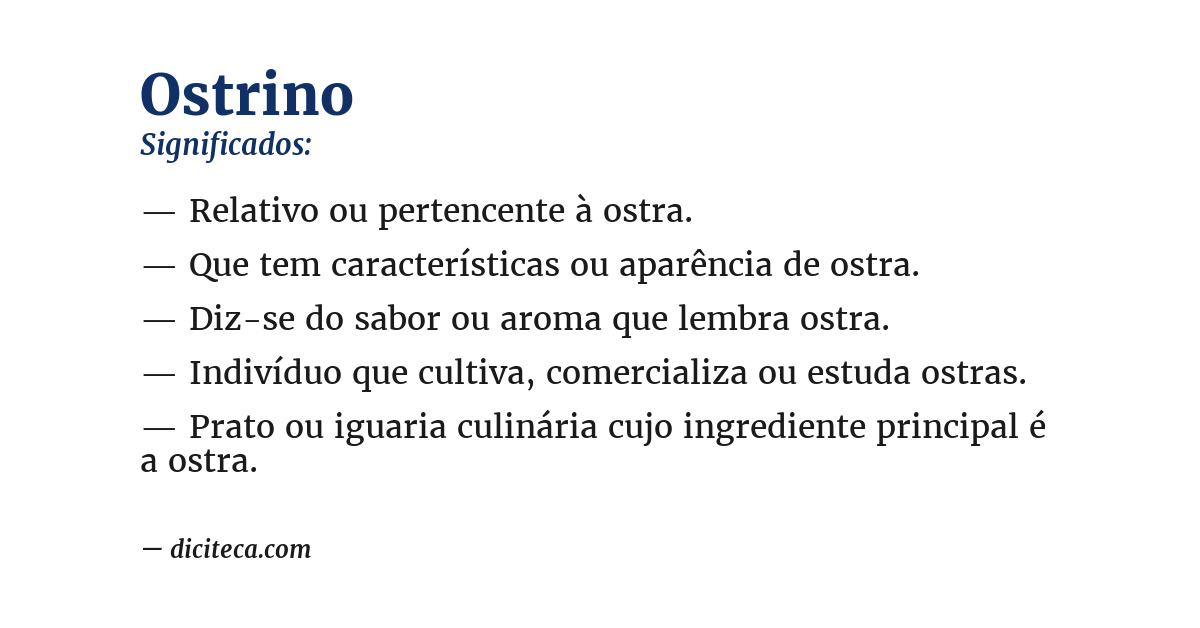 Significado de ostrino