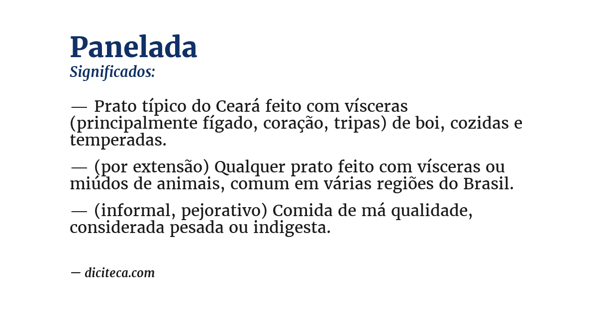 Significado de panelada