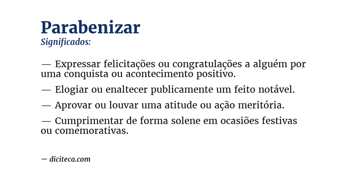 Significado de parabenizar