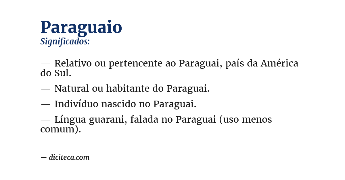 Significado de paraguaio