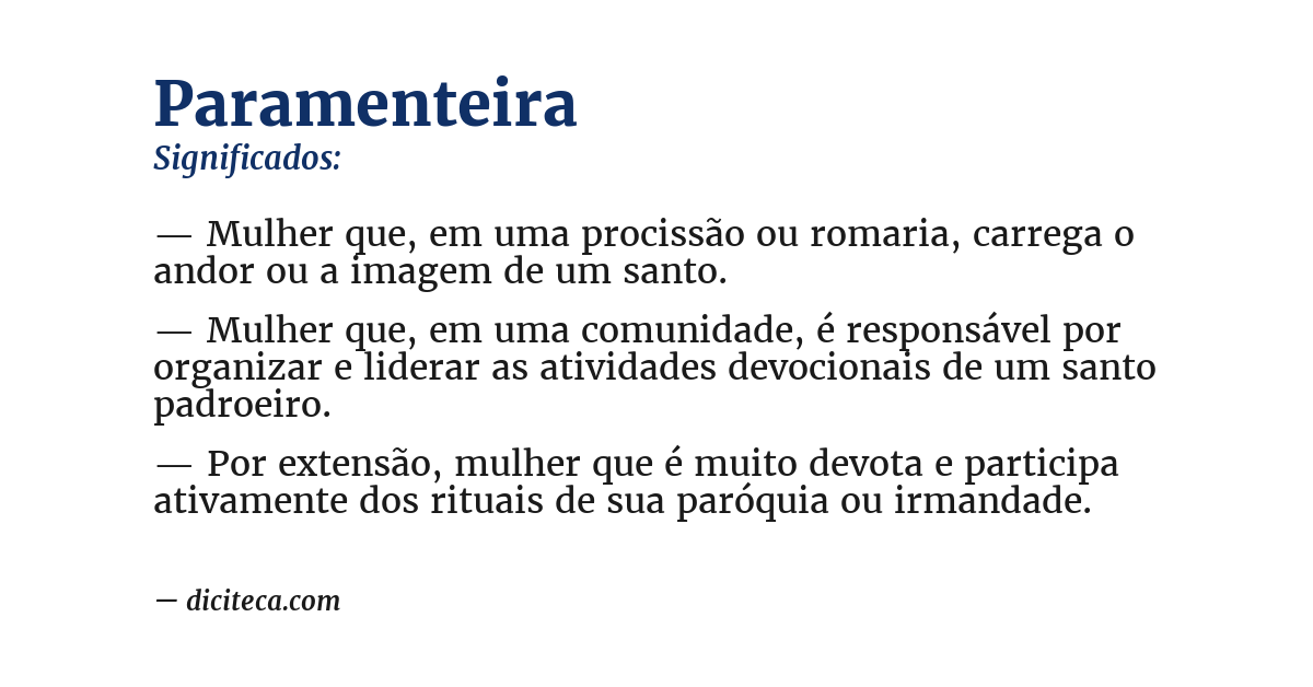 Significado de paramenteira